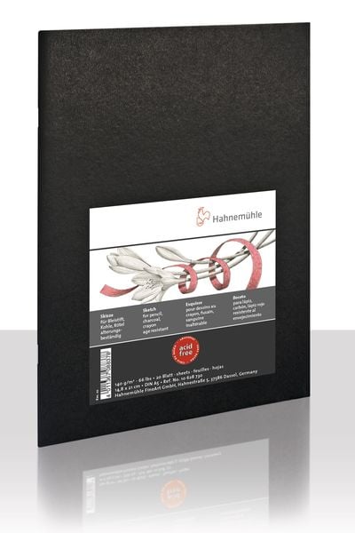 Produktbild: Hahnem&uuml;hle Papier Sketch Booklet Black, DIN A 5, 140 g/m&sup2;