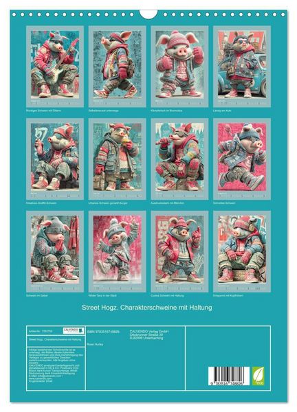Produktbild: Street Hogz. Charakterschweine mit Haltung (Wandkalender 2026 DIN A3 hoch), CALVENDO Monatskalender