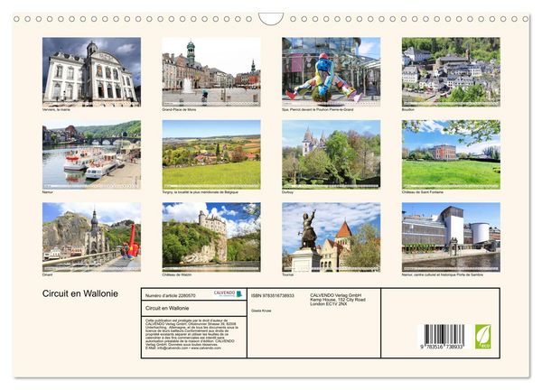 Produktbild: Circuit en Wallonie (Calendrier mural 2026 DIN A3 vertical), CALVENDO calendrier mensuel