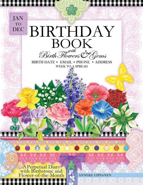 Produktbild: Birthday Book with Birth Flowers and Gems
