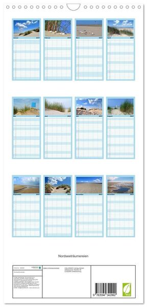 Produktbild: Familienplaner 2027 - Nordseetr&auml;umereien mit 5 Spalten (Wandkalender, 21 x 45 cm) CALVENDO