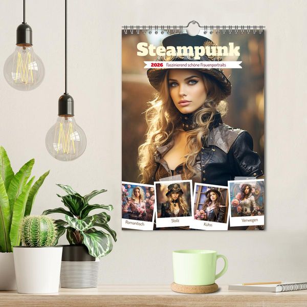 Produktbild: Steampunk. Faszinierend sch&ouml;ne Frauenportraits (Wandkalender 2026 DIN A4 hoch), CALVENDO Monatskalender
