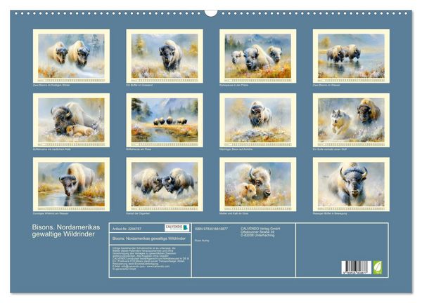 Produktbild: Bisons. Nordamerikas gewaltige Wildrinder (Wandkalender 2027 DIN A2 quer), CALVENDO Monatskalender