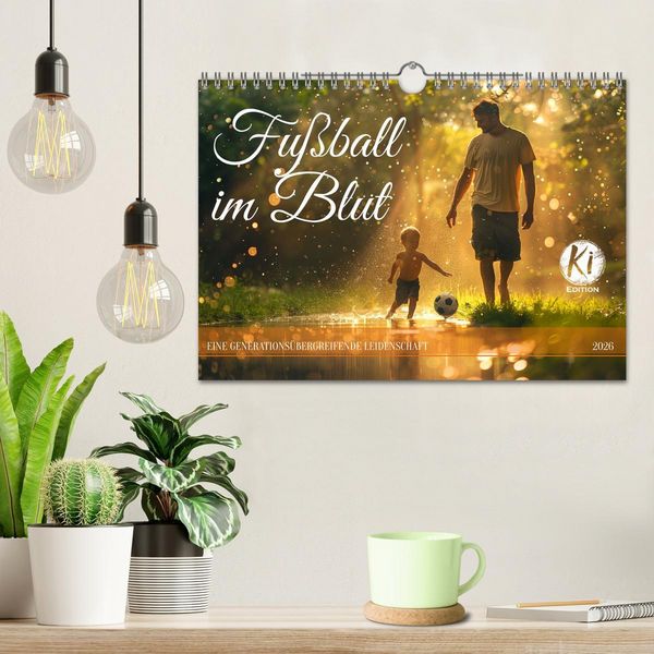 Produktbild: Fu&szlig;ball im Blut (Wandkalender 2026 DIN A4 quer), CALVENDO Monatskalender