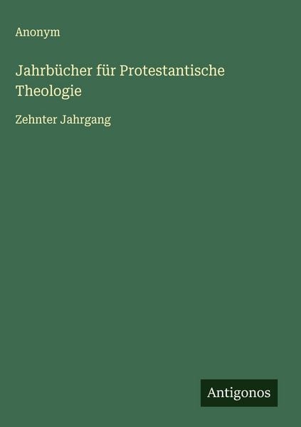 Produktbild: Jahrb&uuml;cher f&uuml;r Protestantische Theologie