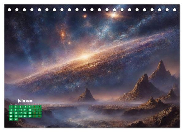 Produktbild: &Agrave; travers l'univers-L'incroyable voyage (Calendrier de bureau 2026 DIN A5 vertical), CALVENDO calendrier mensuel