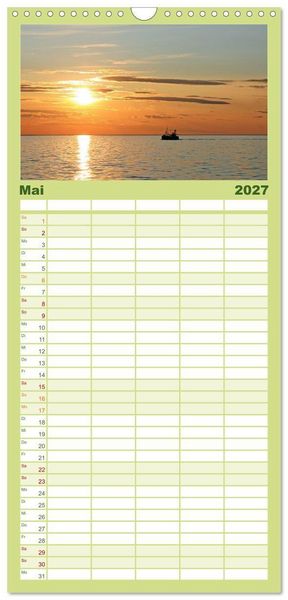 Produktbild: Familienplaner 2027 - Meine kleine Auszeit mit 5 Spalten (Wandkalender, 21 x 45 cm) CALVENDO