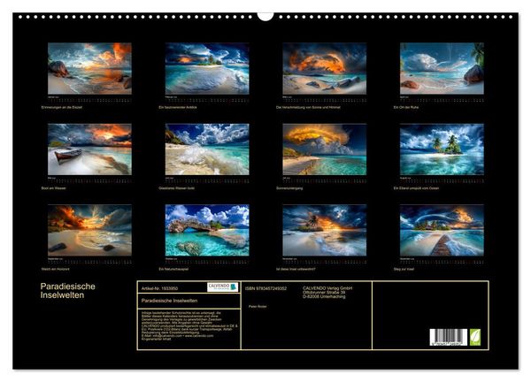 Produktbild: Paradiesische Inselwelten (Wandkalender 2026 DIN A2 quer), CALVENDO Monatskalender