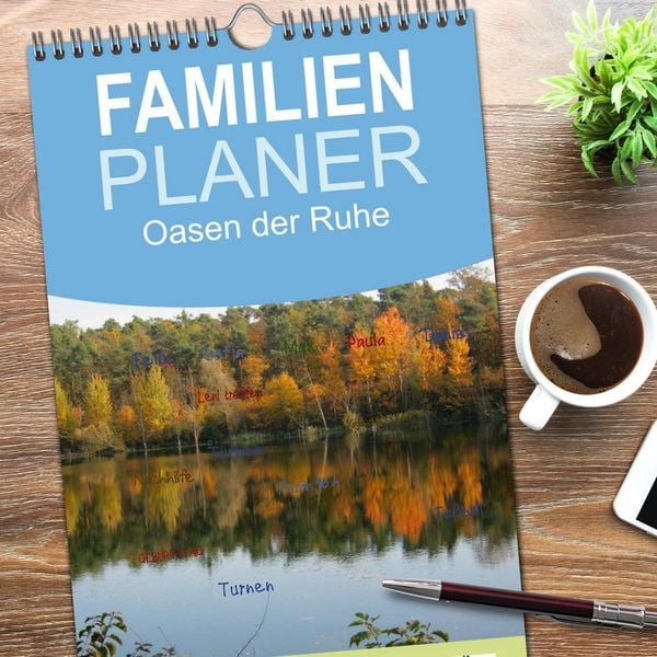 Produktbild: Familienplaner 2026 - Oasen der Ruhe 2026 / Geburtstagskalender mit 5 Spalten (Wandkalender, 21 x 45 cm) CALVENDO