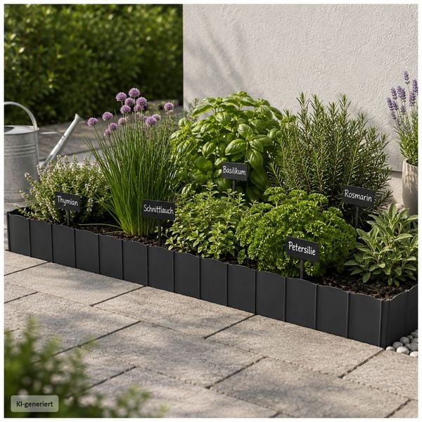 Produktbild: HTI-Living HTI-Living Beetumrandung Nessa Wave 24-teilig Schwarz