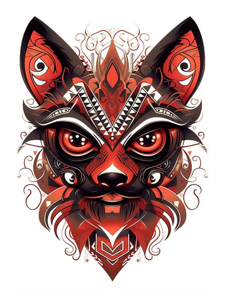 Produktbild: CALVENDO Puzzle W&uuml;stenfuchs im Tattoo Design | 1000 Teile Lege-Gr&ouml;&szlig;e 64x48cm Foto-Puzzle f&uuml;r gl&uuml;ckliche Stunden