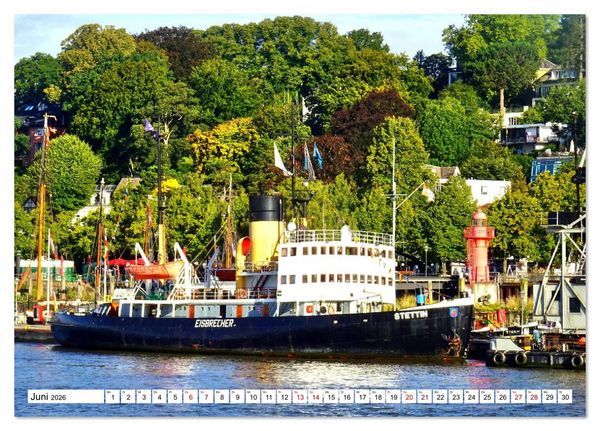 Produktbild: elbabw&auml;rts - Von Hamburg nach Cuxhaven (Tischkalender 2026 DIN A5 quer), CALVENDO Monatskalender