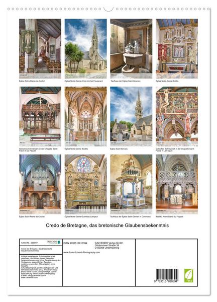 Produktbild: Credo de Bretagne, das bretonische Glaubensbekenntnis (hochwertiger Premium Wandkalender 2027 DIN A2 hoch), Kunstdruck in Hochglanz