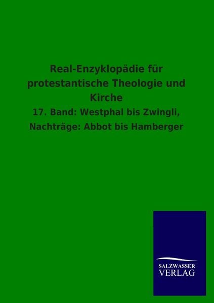 Produktbild: Real-Enzyklop&auml;die f&uuml;r protestantische Theologie und Kirche