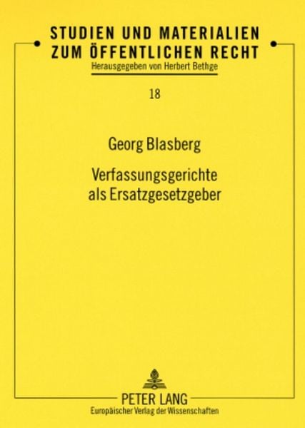 Produktbild: Verfassungsgerichte als Ersatzgesetzgeber