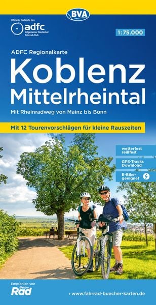 Produktbild: BVA ADFC Regionalkarte Koblenz Mittelrheintal 1:75.000