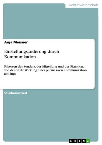 Produktbild: Einstellungs&auml;nderung durch Kommunikation