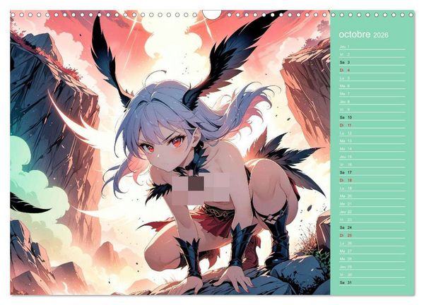 Produktbild: Mythes Sensuels - D&eacute;esses manga &eacute;rotiques (Calendrier mural 2026 DIN A3 vertical), CALVENDO calendrier mensuel