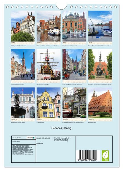 Produktbild: Sch&ouml;nes Danzig (Wandkalender 2026 DIN A4 hoch), CALVENDO Monatskalender