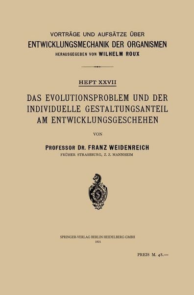 Produktbild: Das Evolutionsproblem und der Individuelle Gestaltungsanteil am Entwicklungsgeschehen