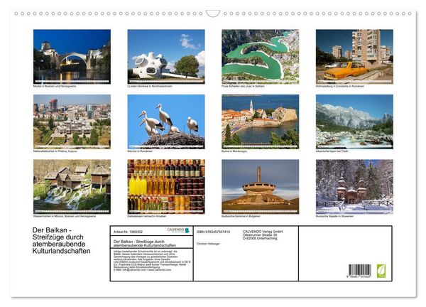 Produktbild: Der Balkan - Streifz&uuml;ge durch atemberaubende Kulturlandschaften (Wandkalender 2026 DIN A2 quer), CALVENDO Monatskalender