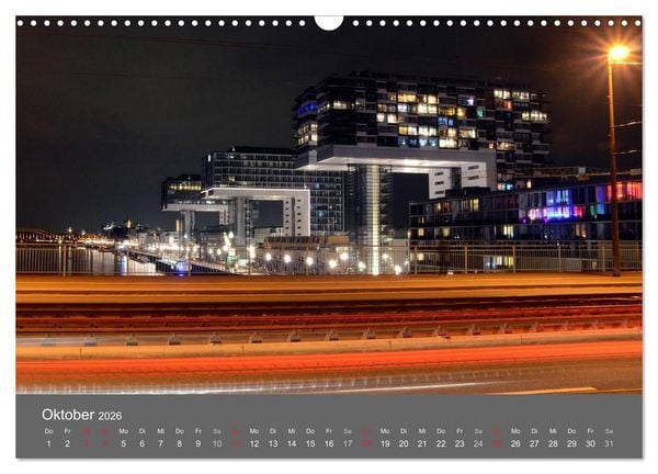 Produktbild: K&Ouml;LN BEI NACHT (Wandkalender 2026 DIN A3 quer), CALVENDO Monatskalender