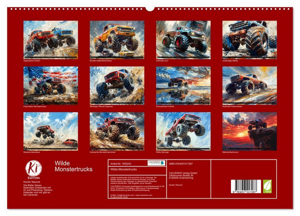 Produktbild: Wilde Monstertrucks (hochwertiger Premium Wandkalender 2026 DIN A2 quer), Kunstdruck in Hochglanz
