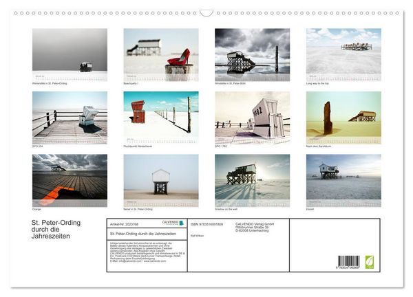 Produktbild: St. Peter-Ording durch die Jahreszeiten (Wandkalender 2026 DIN A2 quer), CALVENDO Monatskalender