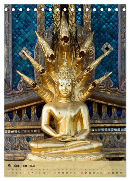 Produktbild: BUDDHA in GOLD (Tischkalender 2026 DIN A5 hoch), CALVENDO Monatskalender