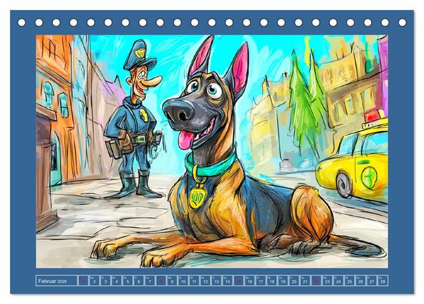 Produktbild: Malinois Fun. Lustige Cartoons vom Diensthund des Jahres! (Tischkalender 2026 DIN A5 quer), CALVENDO Monatskalender