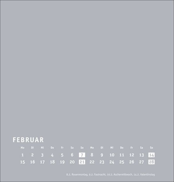 Produktbild: Premium-Bastelkalender silbergrau mittel 2027