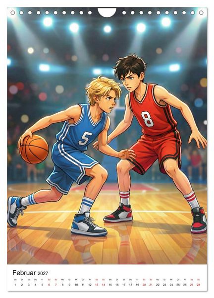 Produktbild: Level Up &ndash; Basketballhelden (Wandkalender 2027 DIN A4 hoch), CALVENDO Monatskalender