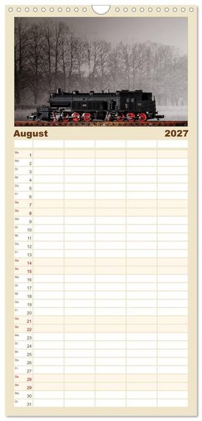 Produktbild: Familienplaner 2027 - Dampflokomotiven in Spur N mit 5 Spalten (Wandkalender, 21 x 45 cm) CALVENDO