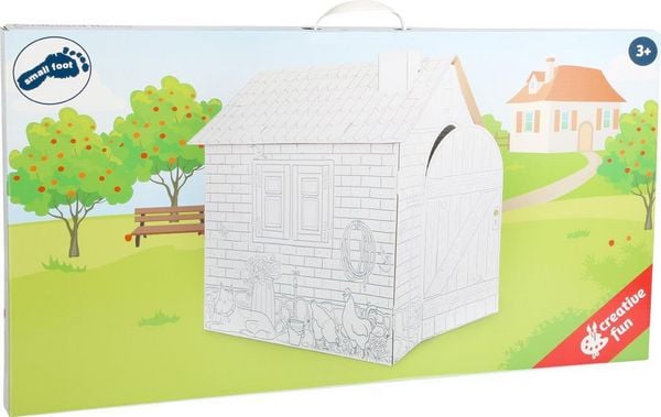 Produktbild: Small foot 10015 - Spielhaus H&auml;uschen aus Bastelkarton zum Bemalen, Pappe, H&ouml;he 88cm, creative&fun