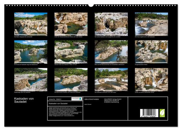 Produktbild: Kaskaden von Sautadet (hochwertiger Premium Wandkalender 2026 DIN A2 quer), Kunstdruck in Hochglanz