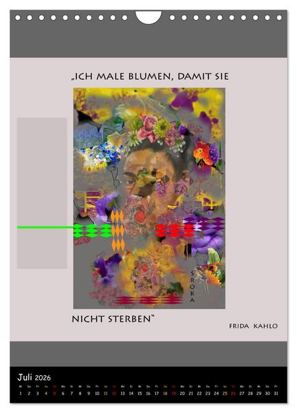 Produktbild: Frida Kahlo - Zitate im Dialog (Wandkalender 2026 DIN A4 hoch), CALVENDO Monatskalender