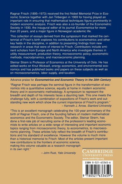 Produktbild: Econometrics and Economic Theory in the 20th Century