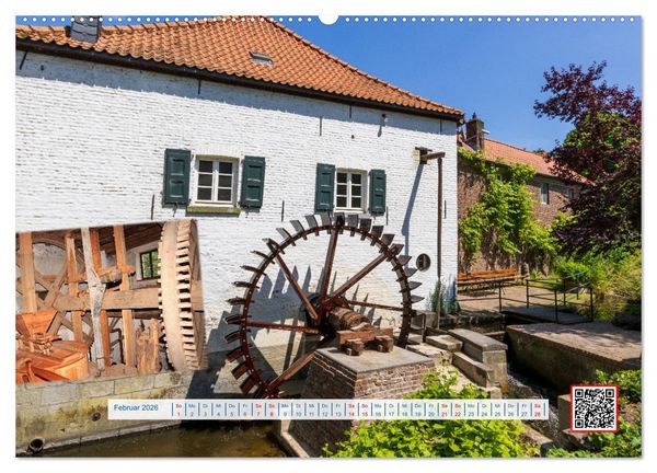 Produktbild: Wasserm&uuml;hlen Panorama Niederrhein Br&uuml;ggen-Wegberg (hochwertiger Premium Wandkalender 2026 DIN A2 quer), Kunstdruck in Hochglanz
