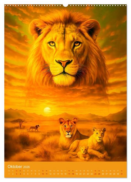 Produktbild: Afrikas wilde Seele - Magische Tierwelt im Portr&auml;t (hochwertiger Premium Wandkalender 2026 DIN A2 hoch), Kunstdruck in Hochglanz
