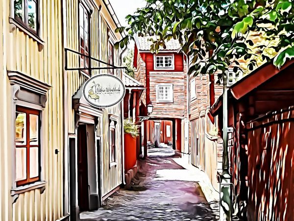 Produktbild: CALVENDO Puzzle Schwedengasse | 1000 Teile Lege-Gr&ouml;&szlig;e 64x48cm Foto-Puzzle f&uuml;r gl&uuml;ckliche Stunden