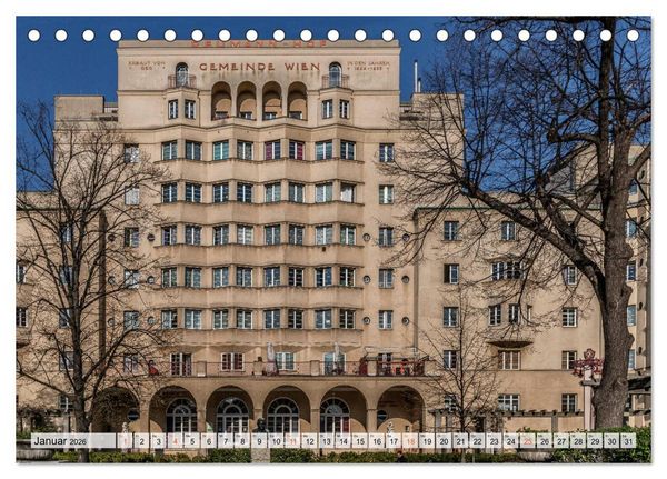 Produktbild: Baukunst des Roten Wien (Tischkalender 2026 DIN A5 quer), CALVENDO Monatskalender