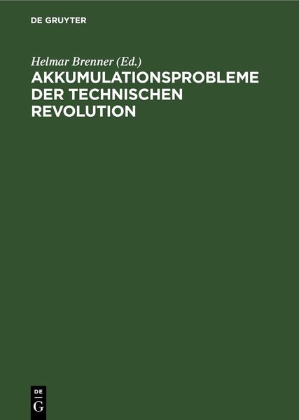 Produktbild: Akkumulationsprobleme der technischen Revolution
