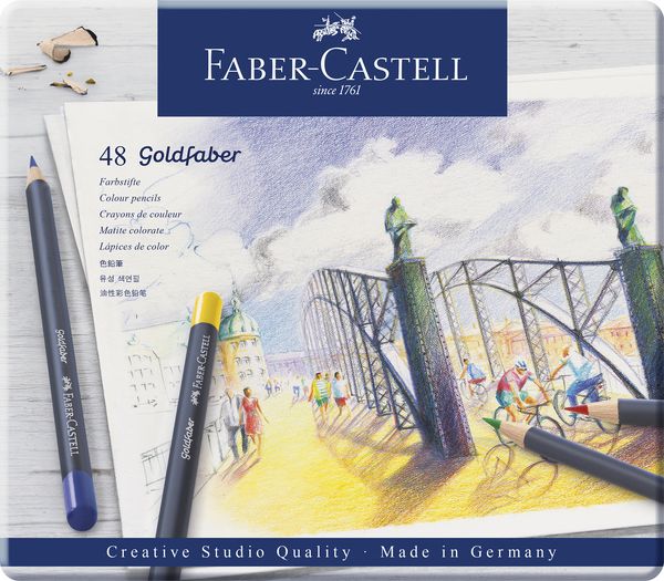 Produktbild: Faber-Castell Farbstifte Goldfaber, 48er Set Metalletui