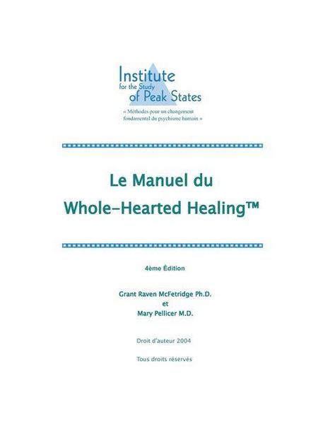 Produktbild: Le manuel du  Whole-Hearted Healing