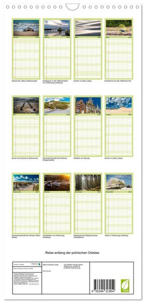 Produktbild: Familienplaner 2027 - Reise entlang der polnischen Oststee mit 5 Spalten (Wandkalender, 21 x 45 cm) CALVENDO