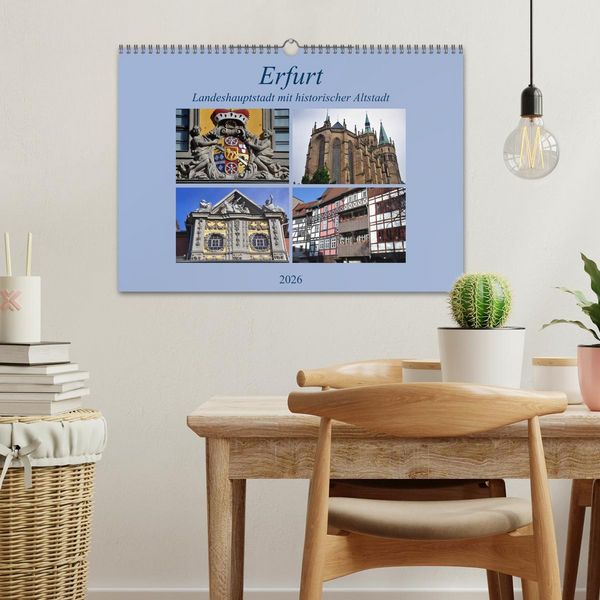 Produktbild: Erfurt - Landeshauptstadt mit historischer Altstadt (Wandkalender 2026 DIN A3 quer), CALVENDO Monatskalender
