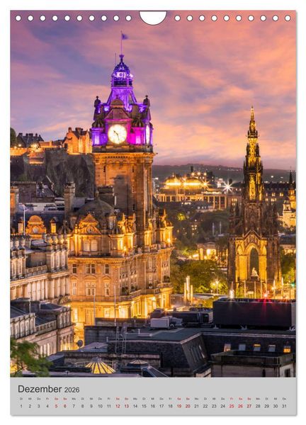 Produktbild: EDINBURGH Historisches Stadtherz (Wandkalender 2026 DIN A4 hoch), CALVENDO Monatskalender