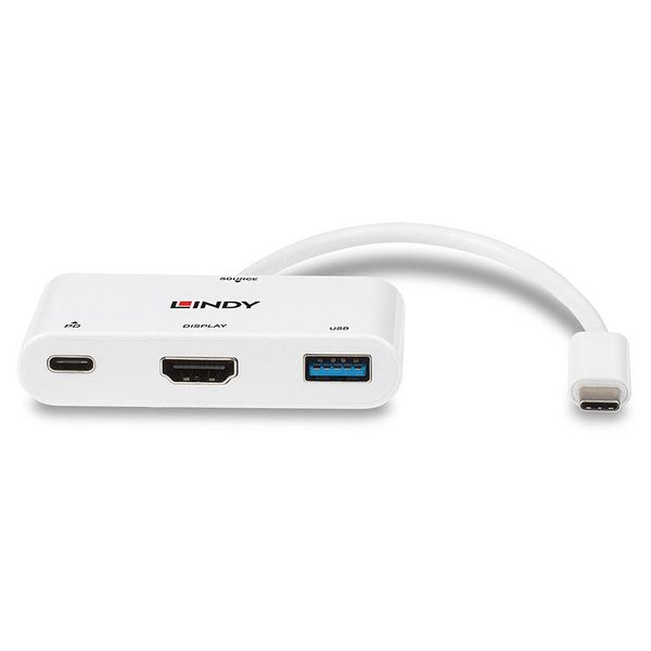 Produktbild: LINDY USB-C&reg; Adapter [1x USB-C&reg; Stecker - 1x HDMI-Buchse, USB 3.2 Gen 1 Buchse A (USB 3.0)] 43340 0.18 m