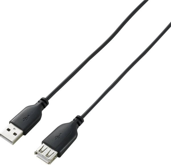 Produktbild: Renkforce USB-Kabel USB 2.0 USB-A Stecker, USB-A Buchse 1.00 m Schwarz SuperSoft-Ummantelung RF-4080795