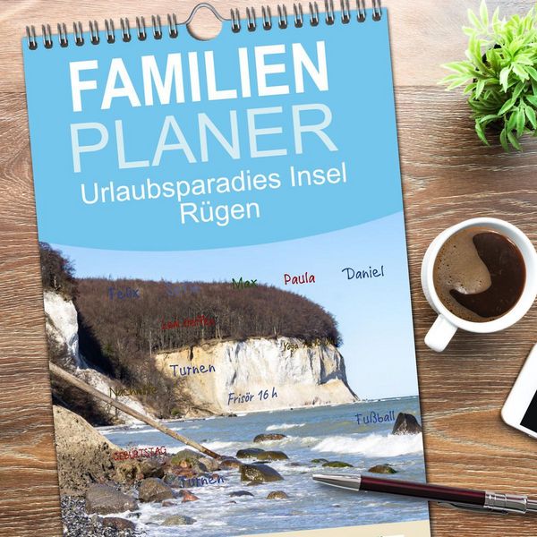 Produktbild: Familienplaner 2026 - Urlaubsparadies Insel R&uuml;gen mit 5 Spalten (Wandkalender, 21 x 45 cm) CALVENDO